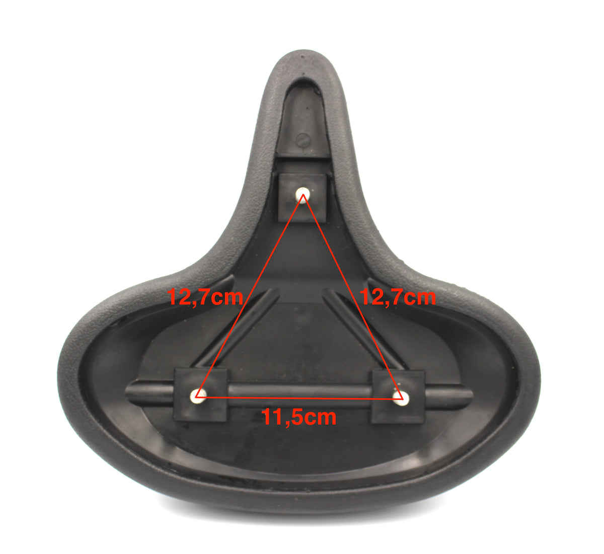Three-Bolt Exercise Bike Saddle – 275 × 278 mm