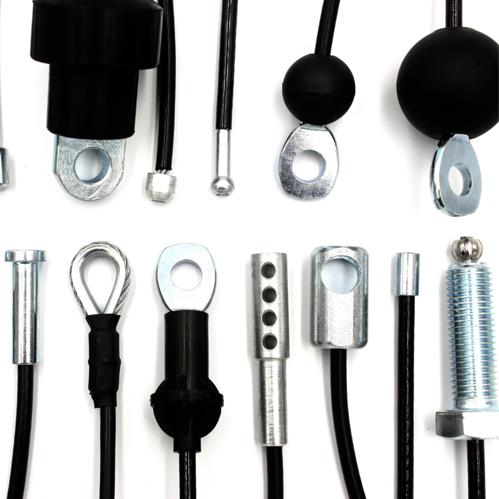 Selection of gym equipment cable end fittings