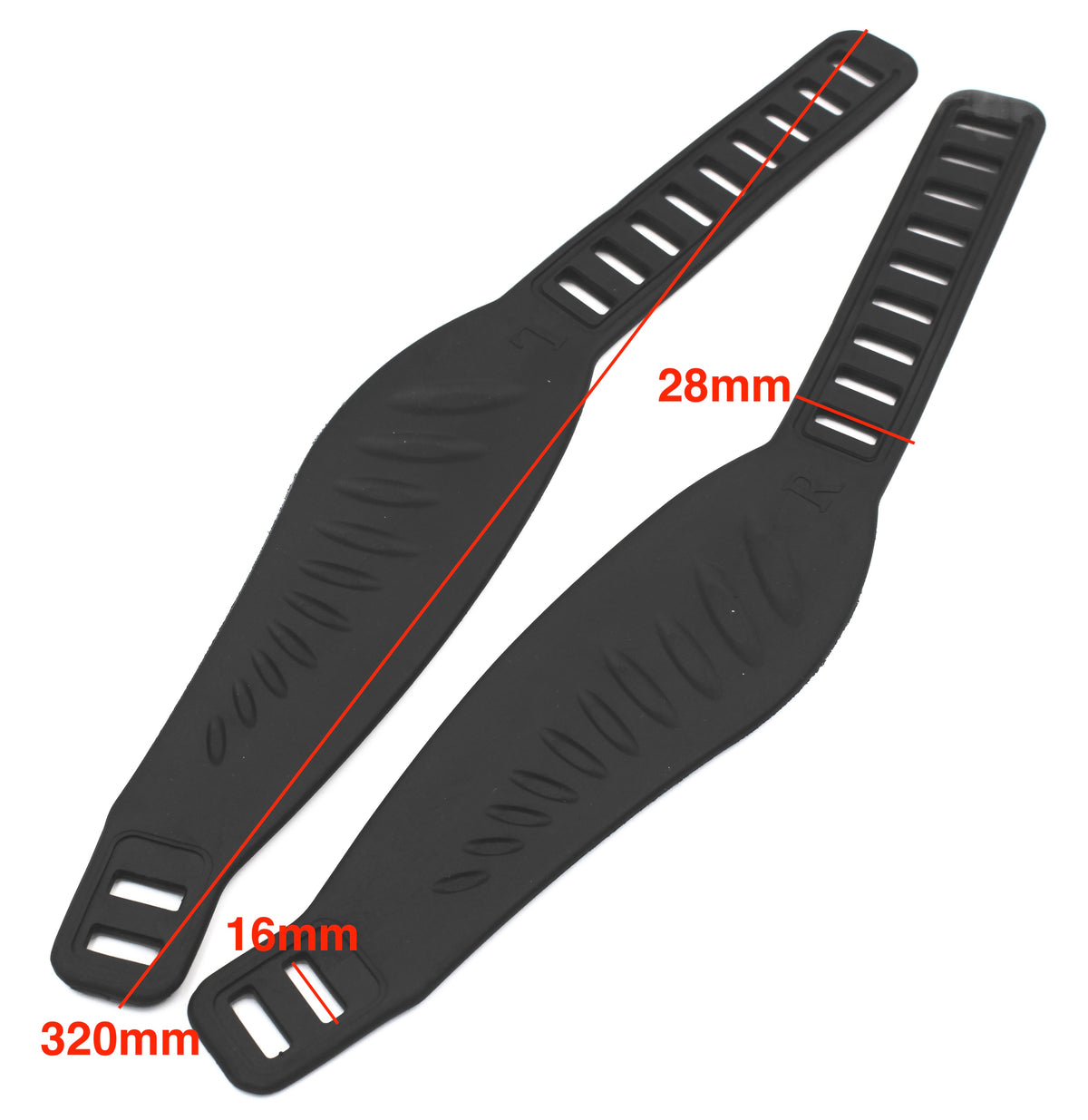 Rubber Pedal Straps – Type B, Pair