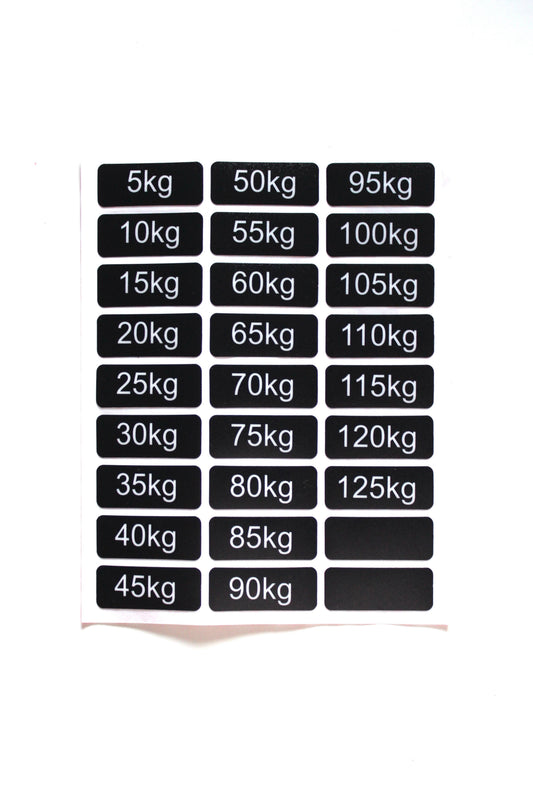 Weight Stack Labels – 5–125 kg